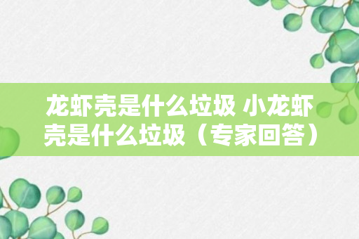 龙虾壳是什么垃圾 小龙虾壳是什么垃圾（专家回答）