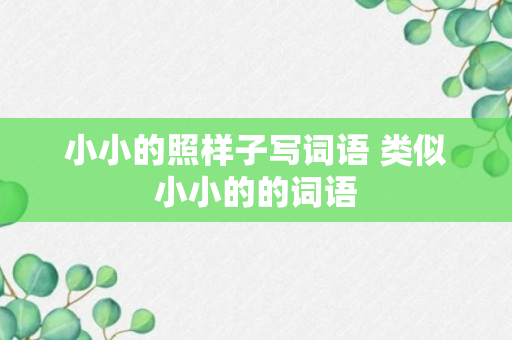 小小的照样子写词语 类似小小的的词语