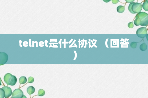 telnet是什么协议 （回答）