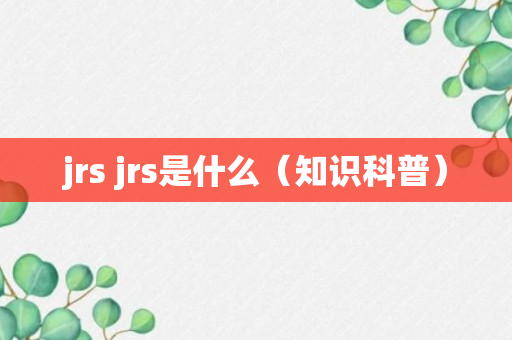 jrs jrs是什么（知识科普）