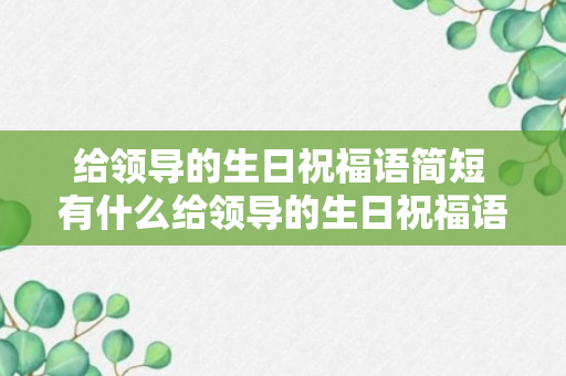 给领导的生日祝福语简短 有什么给领导的生日祝福语