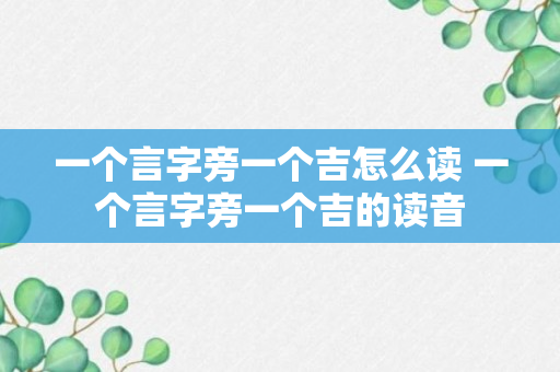 一个言字旁一个吉怎么读 一个言字旁一个吉的读音