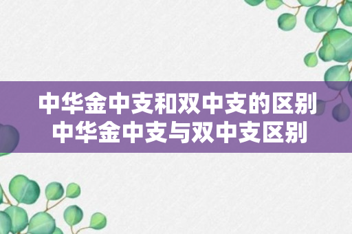 中华金中支和双中支的区别 中华金中支与双中支区别（知识科普）