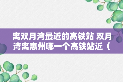 离双月湾最近的高铁站 双月湾离惠州哪一个高铁站近（专家回答）