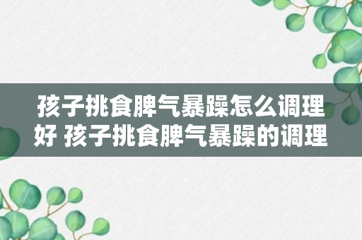 孩子挑食脾气暴躁怎么调理好 孩子挑食脾气暴躁的调理方法