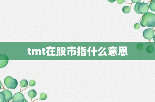 tmt在股市指什么意思