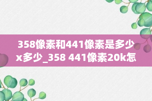 358像素和441像素是多少x多少_358 441像素20k怎么处理说明