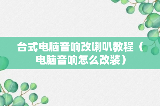 台式电脑音响改喇叭教程（电脑音响怎么改装）