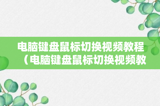 电脑键盘鼠标切换视频教程（电脑键盘鼠标切换视频教程图解）