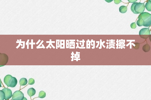 为什么太阳晒过的水渍擦不掉