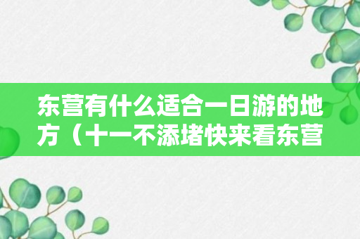 东营有什么适合一日游的地方（十一不添堵快来看东营本地景点路线）