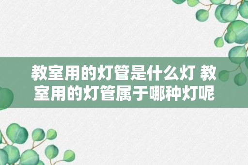 教室用的灯管是什么灯 教室用的灯管属于哪种灯呢