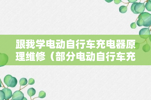 跟我学电动自行车充电器原理维修（部分电动自行车充电器电路详解2）