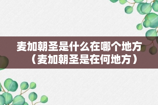 麦加朝圣是什么在哪个地方（麦加朝圣是在何地方）