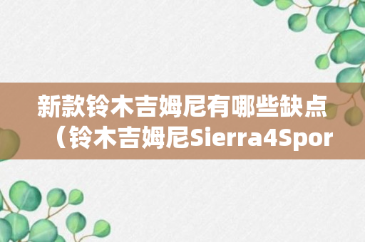 新款铃木吉姆尼有哪些缺点（铃木吉姆尼Sierra4Sport限量100辆）