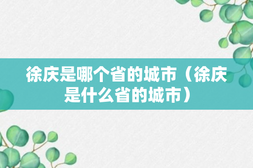 徐庆是哪个省的城市（徐庆是什么省的城市）