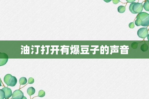 油汀打开有爆豆子的声音