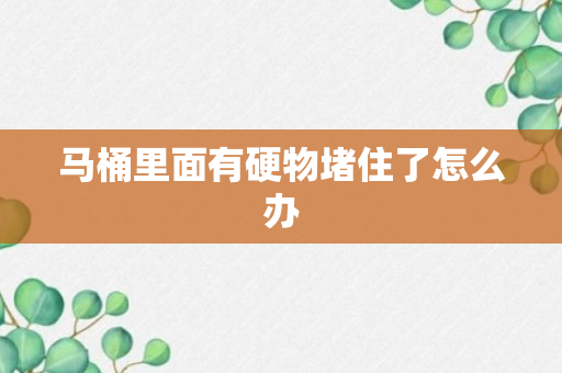 马桶里面有硬物堵住了怎么办