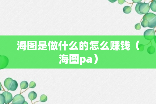 海图是做什么的怎么赚钱（海图pa）