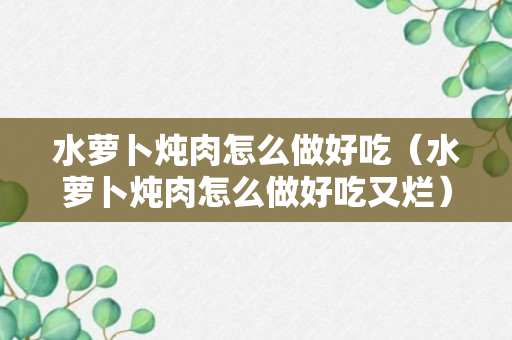 水萝卜炖肉怎么做好吃（水萝卜炖肉怎么做好吃又烂）