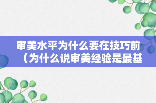 审美水平为什么要在技巧前（为什么说审美经验是最基本的审美事实）