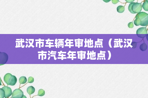 武汉市车辆年审地点（武汉市汽车年审地点）