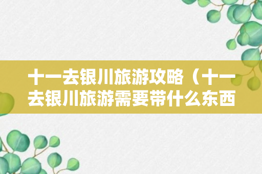 十一去银川旅游攻略（十一去银川旅游需要带什么东西）