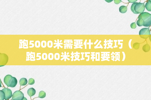 跑5000米需要什么技巧（跑5000米技巧和要领）