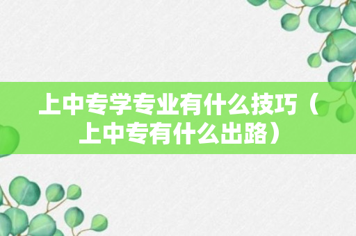 上中专学专业有什么技巧（上中专有什么出路）