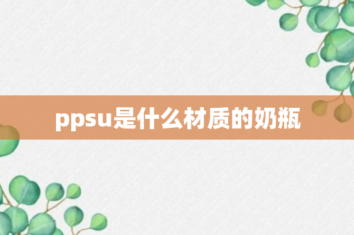 ppsu是什么材质的奶瓶