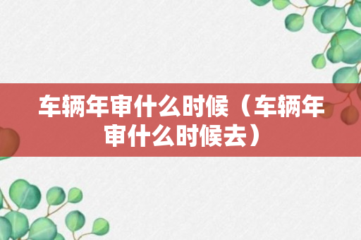 车辆年审什么时候（车辆年审什么时候去）