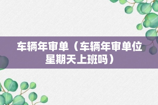 车辆年审单（车辆年审单位星期天上班吗）