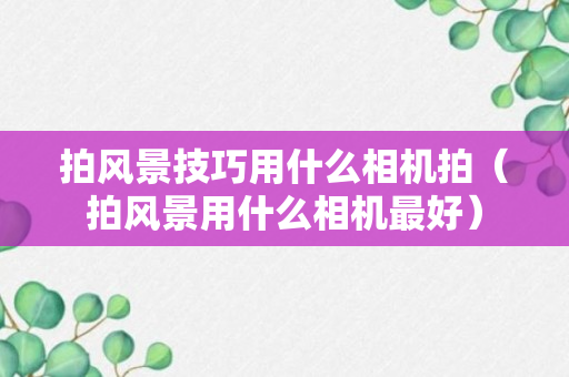 拍风景技巧用什么相机拍（拍风景用什么相机最好）