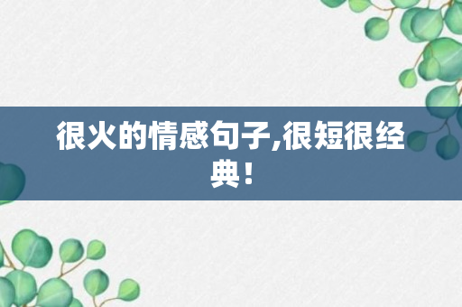 很火的情感句子,很短很经典！