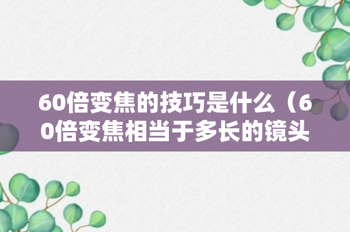 60倍变焦的技巧是什么（60倍变焦相当于多长的镜头）