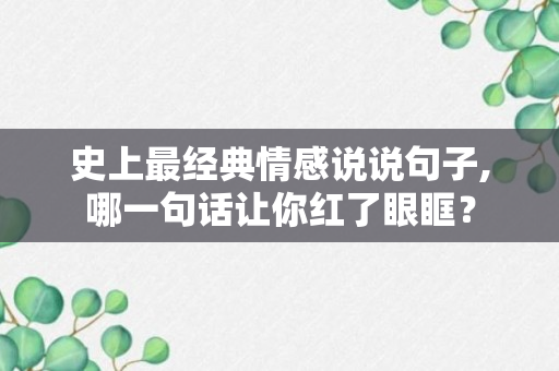 史上最经典情感说说句子,哪一句话让你红了眼眶？