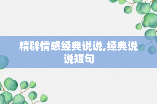 精辟情感经典说说,经典说说短句