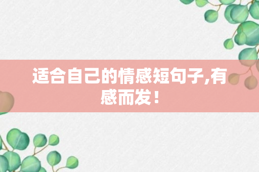 适合自己的情感短句子,有感而发！