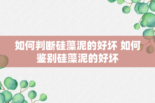 如何判断硅藻泥的好坏 如何鉴别硅藻泥的好坏