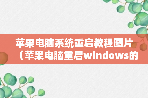 苹果电脑系统重启教程图片（苹果电脑重启windows的快捷键）