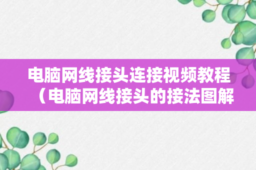 电脑网线接头连接视频教程（电脑网线接头的接法图解）