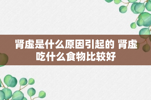 肾虚是什么原因引起的 肾虚吃什么食物比较好