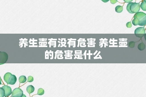 养生壶有没有危害 养生壶的危害是什么