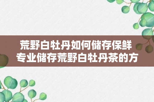 荒野白牡丹如何储存保鲜 专业储存荒野白牡丹茶的方法