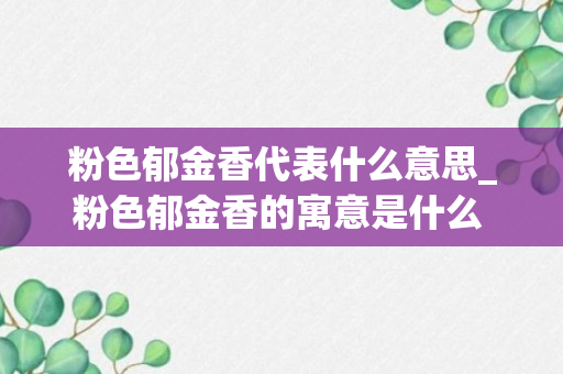 粉色郁金香代表什么意思_粉色郁金香的寓意是什么 粉色郁金香花语