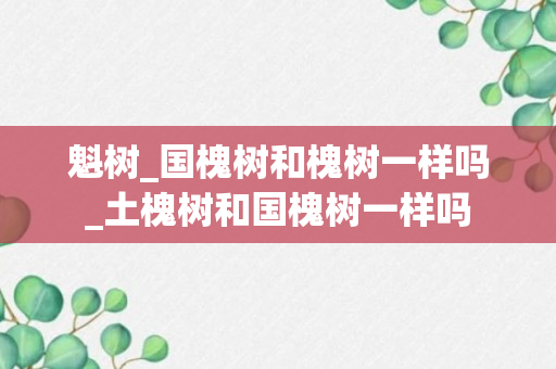 魁树_国槐树和槐树一样吗_土槐树和国槐树一样吗