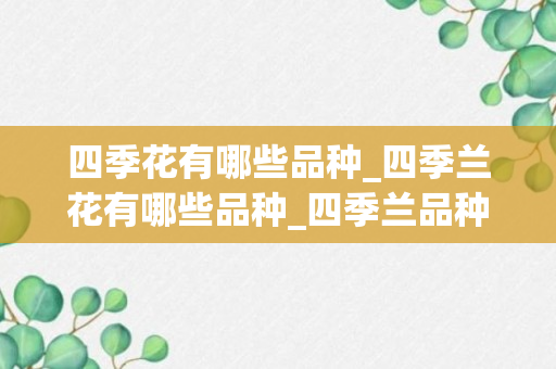 四季花有哪些品种_四季兰花有哪些品种_四季兰品种大全及名称