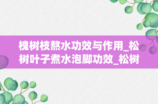 槐树枝熬水功效与作用_松树叶子煮水泡脚功效_松树叶煮水泡脚有啥作用