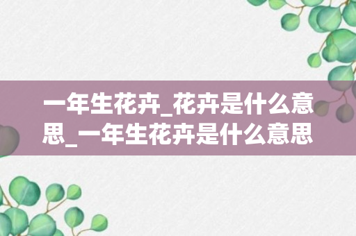 一年生花卉_花卉是什么意思_一年生花卉是什么意思