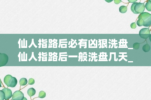 仙人指路后必有凶狠洗盘_仙人指路后一般洗盘几天_仙人指路第二天会跌吗